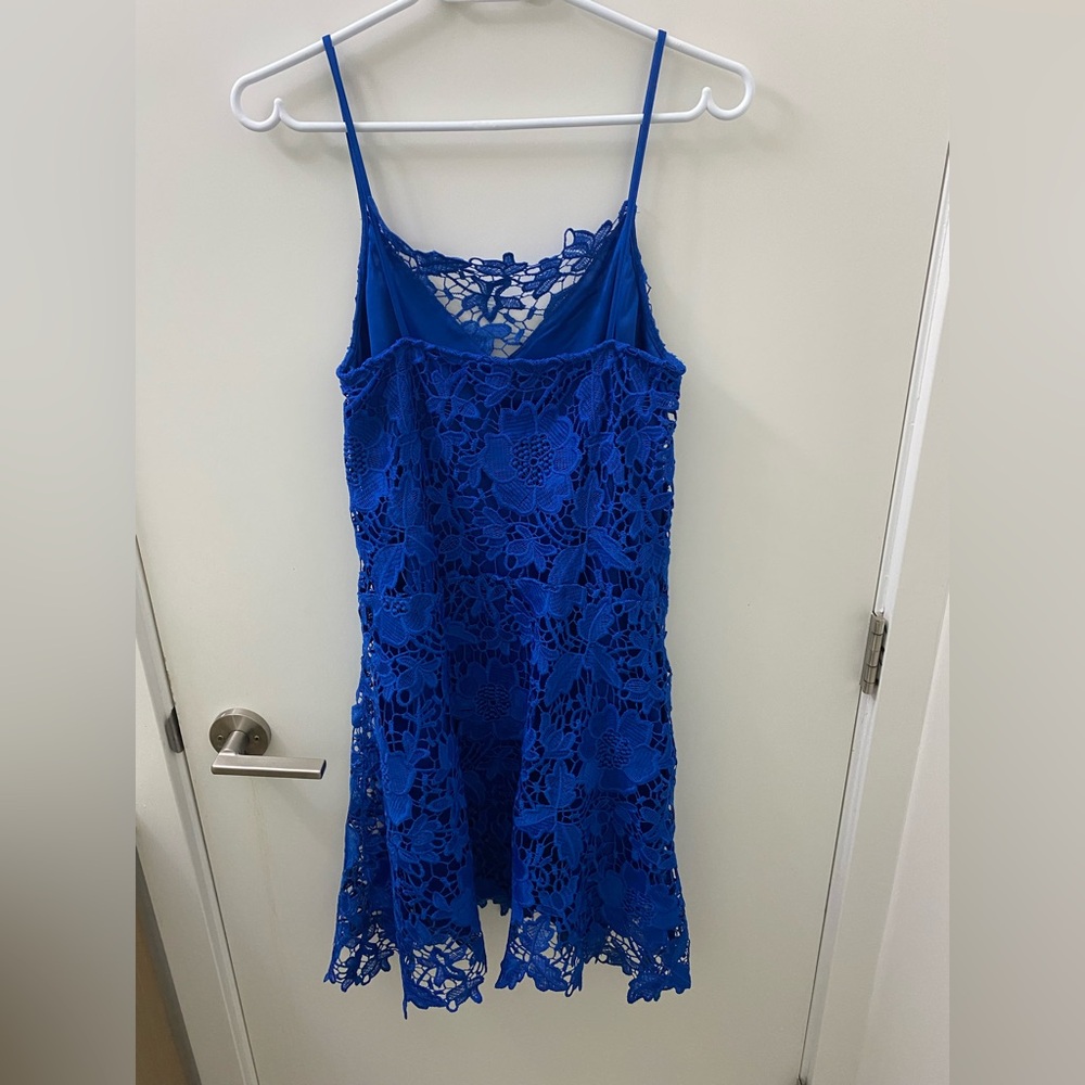 Zara cobalt blue crochet lace thin strap dress like new - Picture 5 of 5